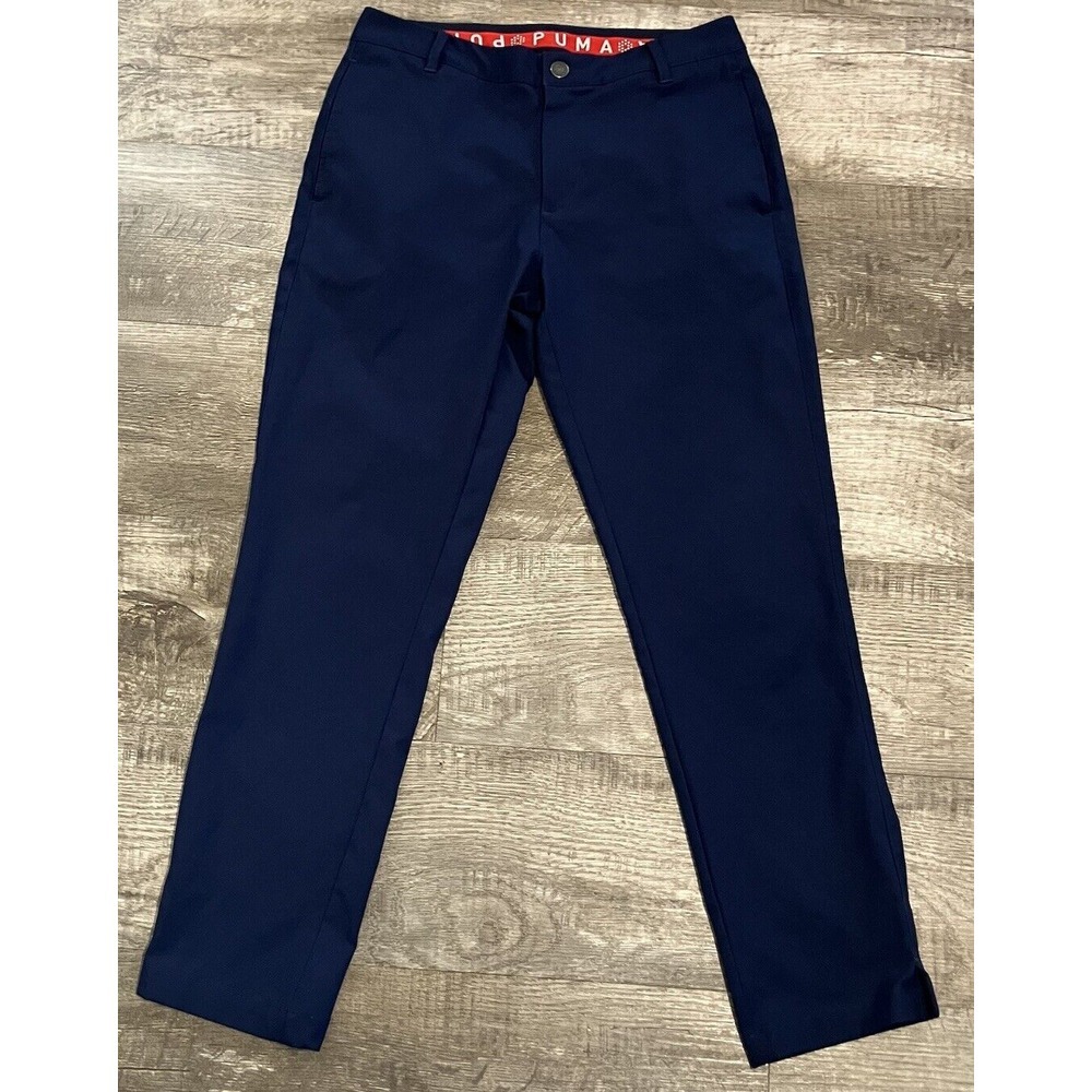 PUMA Pants Mens 30x29 Golf Navy Blue Dry Cell Performance Tapered Comfort
